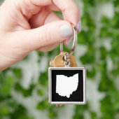 Ohio in wit en zwart sleutelhanger (Hand)