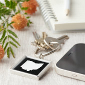 Ohio in wit en zwart sleutelhanger (Zijkant)