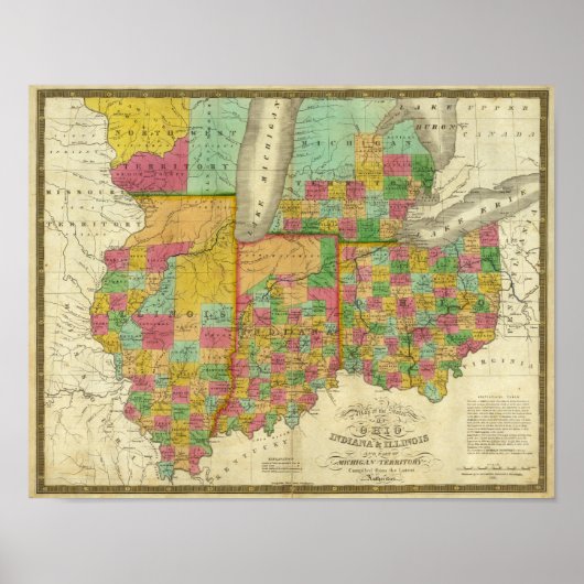 Ohio, Indiana en Illinois Poster (Voorkant)