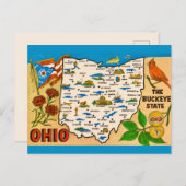  Ohio Kaart Briefkaart (Voorkant / Achterkant)