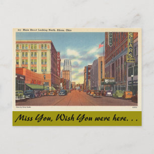 Ohio, Main Street, Akron Briefkaart