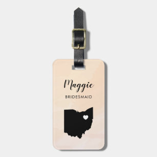 Ohio Map Bagagelabel, Wedding Party Welcome Bagagelabel