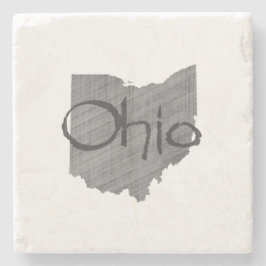 Ohio Map - grijs krijt Stenen Onderzetter