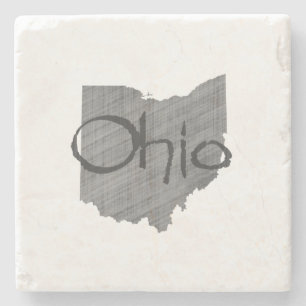 Ohio Map - grijs krijt Stenen Onderzetter