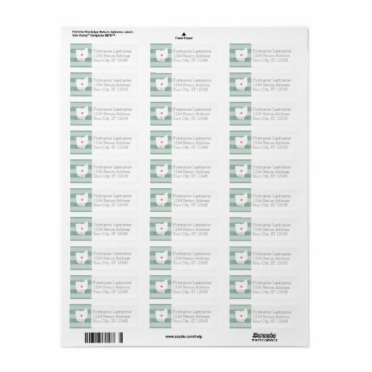Ohio Map Home State Love met Custom Heart Etiket (Full Sheet)