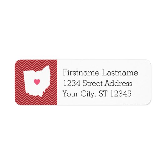 Ohio Map Home State Love met optioneel hart Etiket (Voorkant)