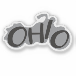 Ohio Motorfiets ontwerp met staat naam Sticker