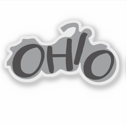 Ohio Motorfiets ontwerp met staat naam Sticker (Voorkant)