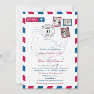 Ohio naar Mexico Airmail   BRUILOFT Kaart