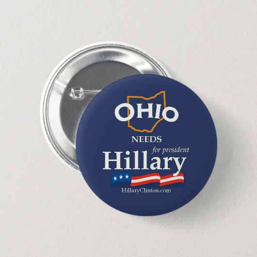 Ohio Needs Hillary Button (Voorkant /achterkant)