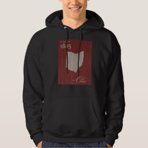 Ohio OH Kaart Grunge Vintage Staat Grafisch Vrouwe Hoodie