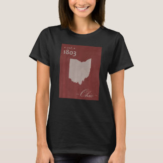 Ohio OH Map Grunge State Graphic Women Mannen T-shirt