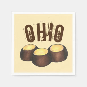 Ohio OH Peanut Butter Buckeye Eye Nut Snoep Servet