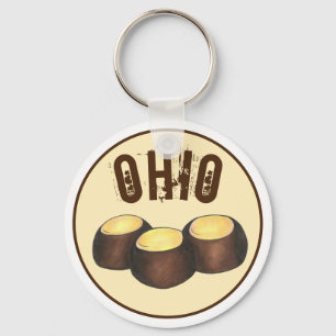 Ohio OH Peanut Butter Buckeye Eye Nut Snoep Sleutelhanger