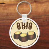 Ohio OH Peanut Butter Buckeye Eye Nut Snoep Sleutelhanger (Voorkant)