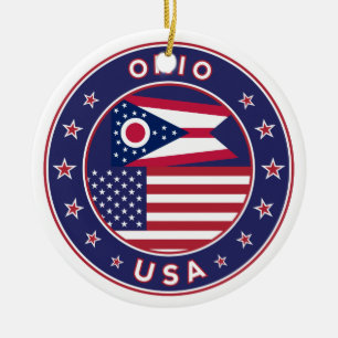 Ohio, Ohio t-shirt, Ohio-sticker, telefooncel Keramisch Ornament