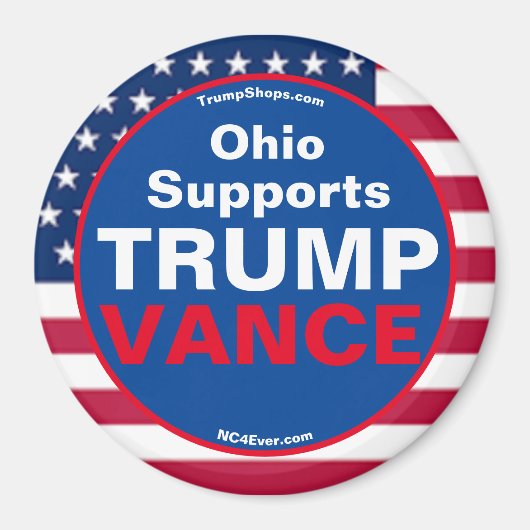 Ohio ondersteunt TRUMPS VANCE koelkast Magneet (Voorkant)