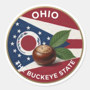 Ohio Paardenkastanje Embleem 🌰 Ronde Sticker