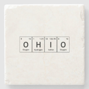 OHIO Periodic Table Elements Word Chemistry Symboo Stenen Onderzetter