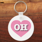 Ohio Pink Heart - Ik hou van OH Sleutelhanger (Voorkant)