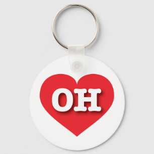 Ohio Red Heart - Ik hou van OH Sleutelhanger