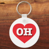 Ohio Red Heart - Ik hou van OH Sleutelhanger (Voorkant)