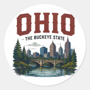 Ohio River Cities Avontuur Ronde Sticker