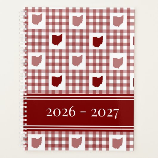 Ohio Rode Gingham Planner (Voorkant)