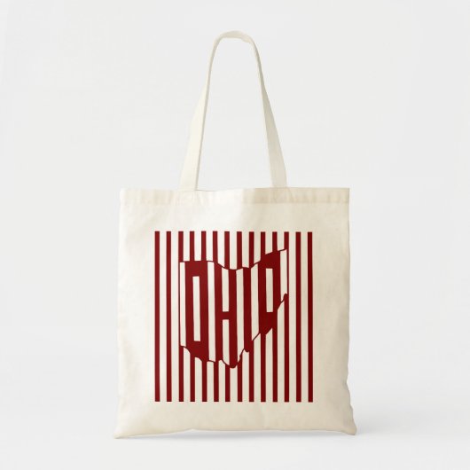 Ohio Rode Streep Tote Bag (Voorkant)