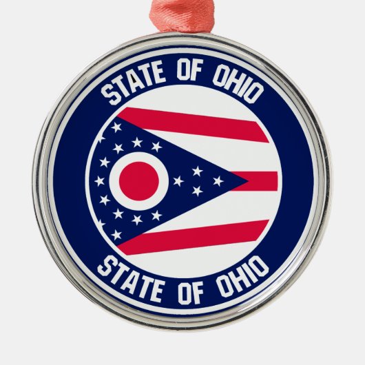Ohio Round Emblem Metalen Ornament (Voorkant)