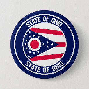 Ohio Round Emblem Ronde Button 7,6 Cm