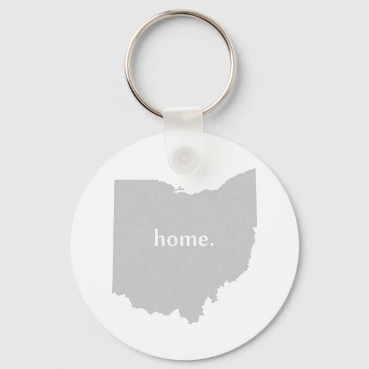 Ohio Shaped Grey met Home Buckeye State Ohioan Sleutelhanger (Voorkant)