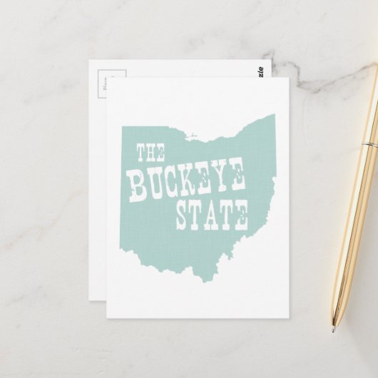 Ohio Shaped Nickname The Buckeye State Ohioan Briefkaart (Voorkant / Achterkant in situ)