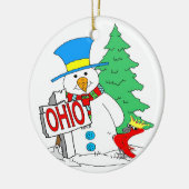 Ohio Snowman Cardinal Keramisch Ornament (Links)