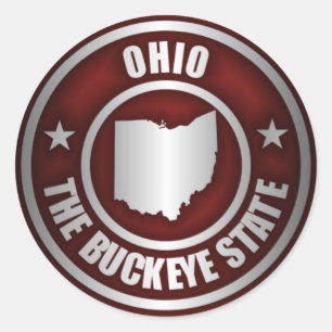 Ohio-staal (rood) ronde sticker