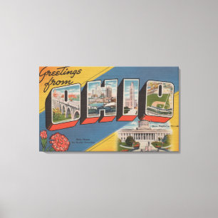 Ohio (staatskapitaal/ventilator) - grote brievenbu canvas afdruk