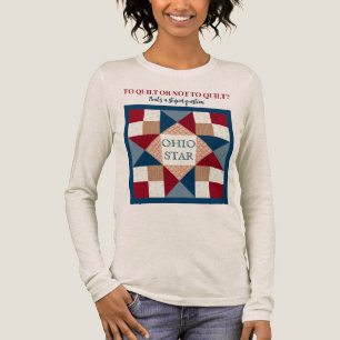 Ohio Star Quilt Block - Marine, Rood, Tan Tri-Blend Shirt