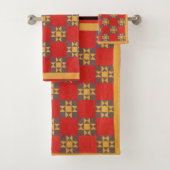 Ohio Star quilt Towel Set Bad Handdoek (Insitu)