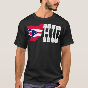 Ohio State en Ohio Flag met Pride voor Ohio T-shirt