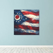Ohio State Flag Design | Buckeye State Pride Gift  Canvas Afdruk (Insitu (Houten vloer))