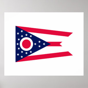 Ohio State Flag Design Decor Poster