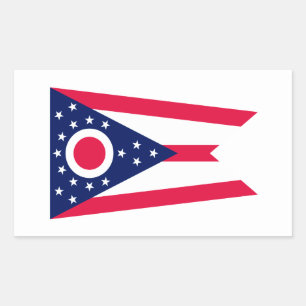 Ohio State Flag Design Decor Rechthoekige Sticker