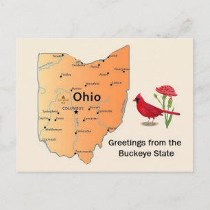 Ohio State Map Briefkaart