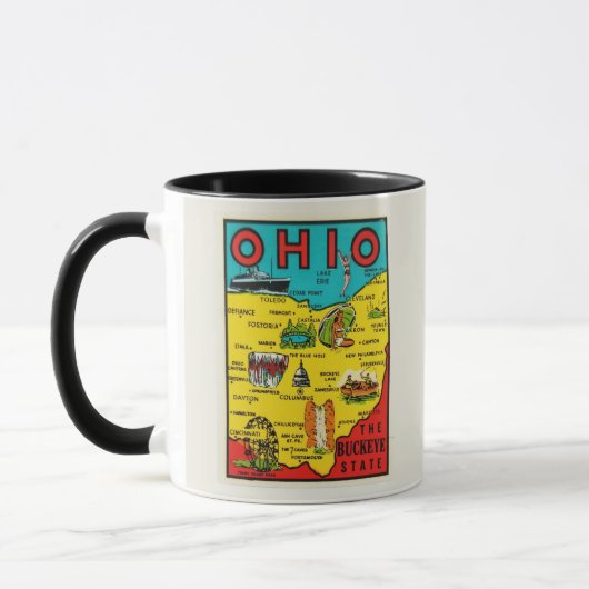  Ohio State Map Decal Mug (Gauche)