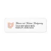 OHIO State Map met hart - ELKE KLEUR Etiket (Voorkant)