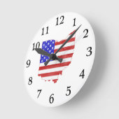 Ohio State Map Shaped American Flag Ronde Klok (Hoek)