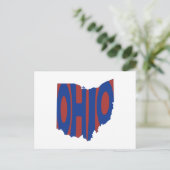 Ohio State Name Word Art Blue Briefkaart (Staand voorkant)