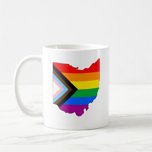 Ohio State Pride LGBTQ Progress Pride Koffiemok (Links)