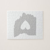 Ohio State Shape met Heart Legpuzzel (Horizontaal)