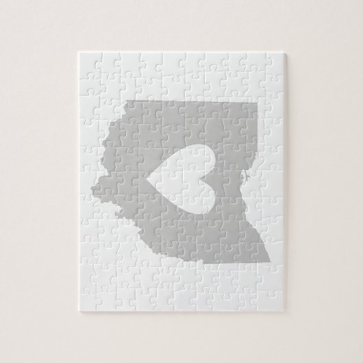 Ohio State Shape met Heart Legpuzzel (Verticaal)